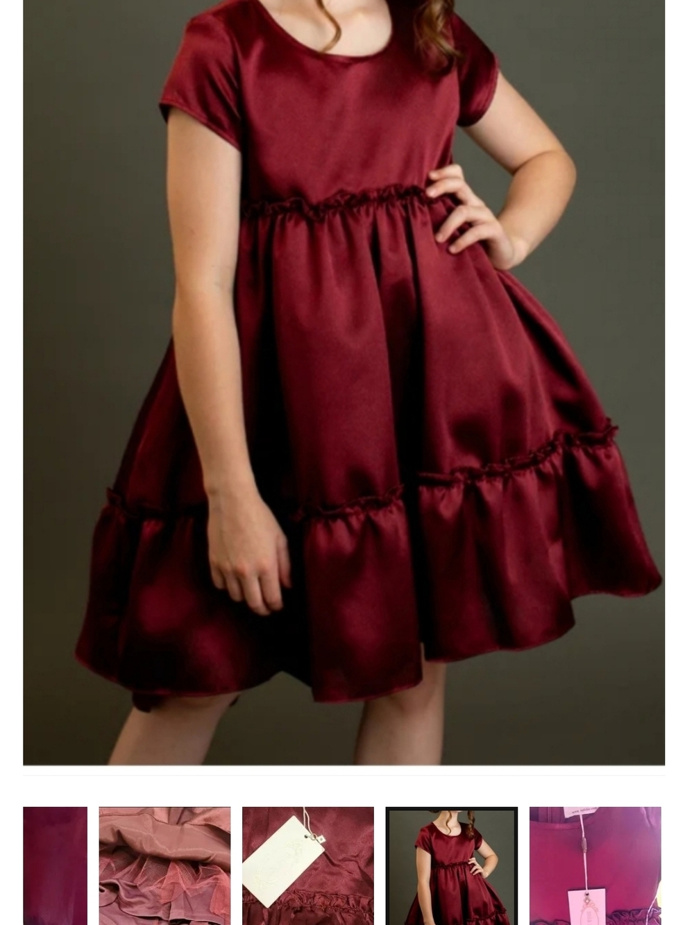Mia Joy Lorelei Dress – Burgundy | Girls Size 10 | NWT